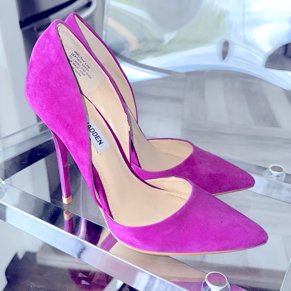 Gently Loved Steve Madden Varcitty Pink/Fuchsia Heels 6.5 D’orsay - Picture 3 of 9